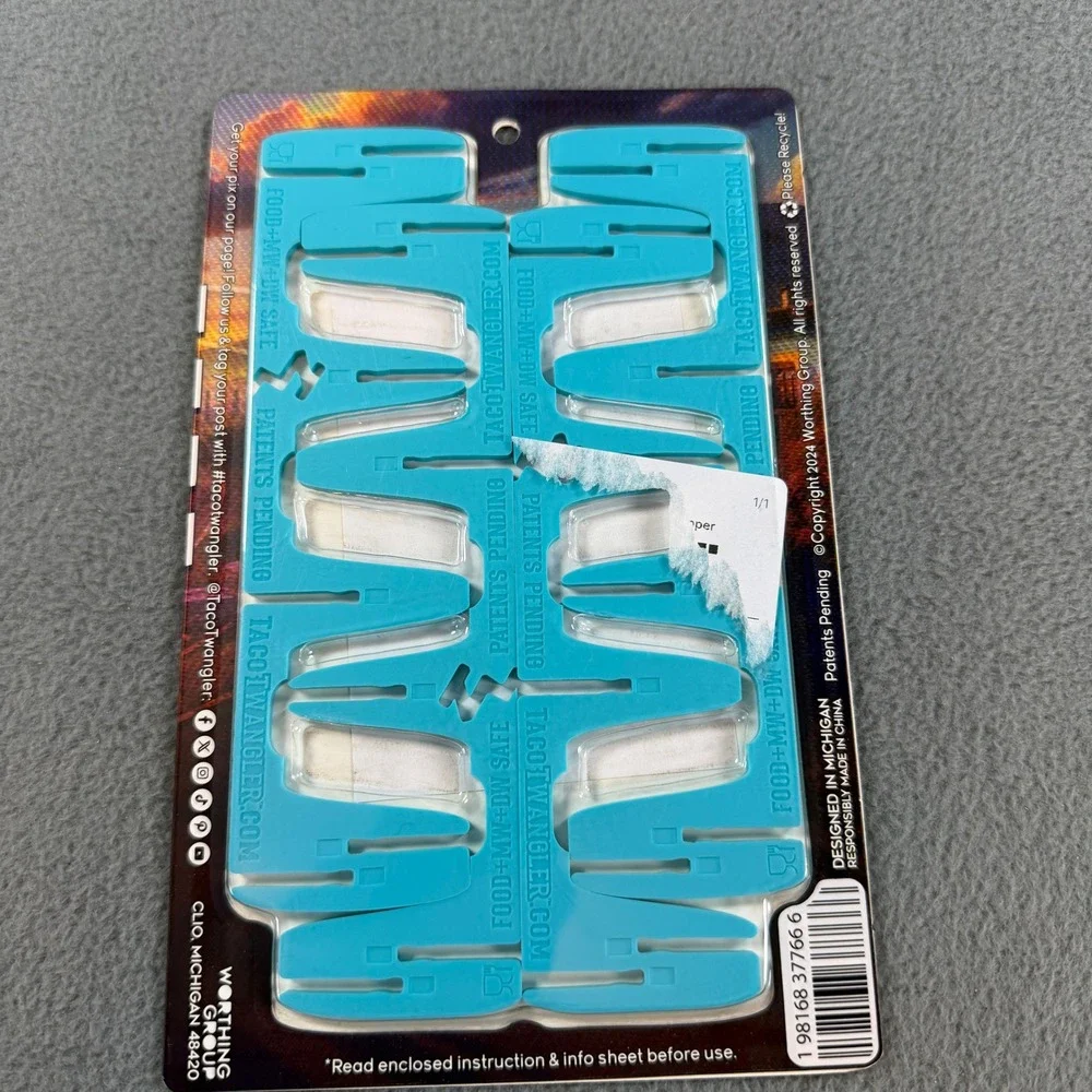 Twangler The Taco Wrangler Silicone Taco‎ Holder Set Teal Blue Microwave Safe